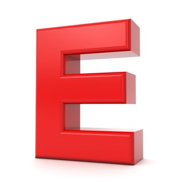 3d shiny red letter collection - E