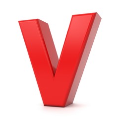 3d shiny red letter collection - V
