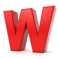 3d shiny red letter collection - W