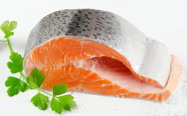 Fresh salmon steak