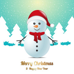 snowman winter snow tree landscape blue white