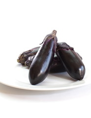 Ripe aubergines or egg plants