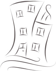 abstract house sketch