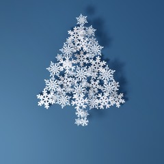 Christmas Card Application from paper snowflakes (blue version)