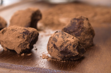 Homemade chocolate truffles