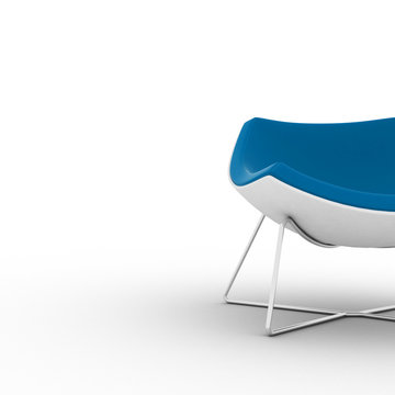 Modern Blue Chair Isolated On White