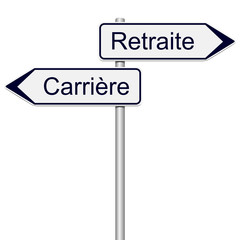 Panneaux de directions carri&egrave;re et retraite