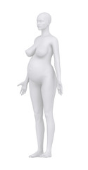 Pregnant woman in anatomical position with clipping path