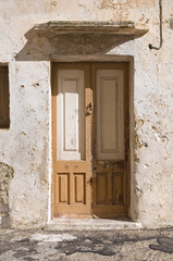 Wooden door. Gallipoli. Puglia. Italy.
