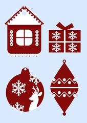 set of Christmas decorations