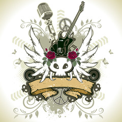 Icon skull rock green