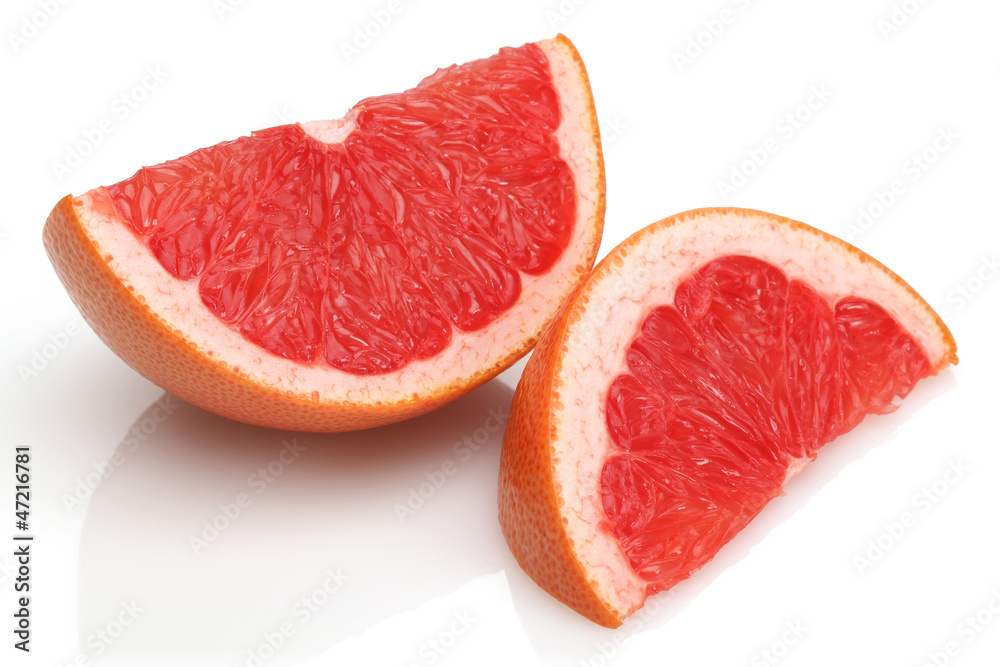 Poster two slice grapefruit