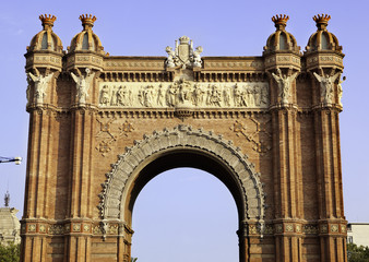 Fototapeta na wymiar Arc de Triomf frontal view - Barcelona, Spain
