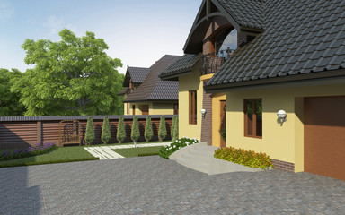 front of the building