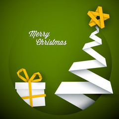 Simple vector green christmas card illustration