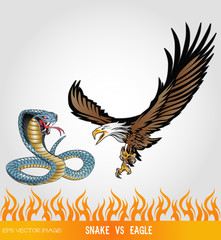 eps Vector image:SNAKE vs EAGLE