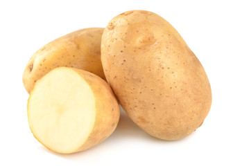 Potatoes on white background