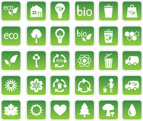 set of ecology icons
