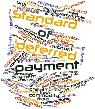 Word cloud for Standard of deferred payment