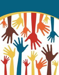 Hand pattern design with copy space.