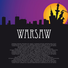 Obraz premium Vector background with Warsaw