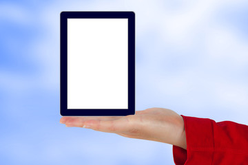 Hand holding Tablet PC