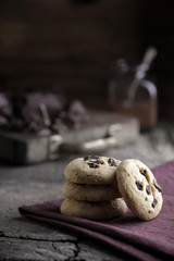 Stack of chocolate chip cookies