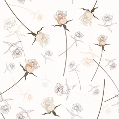 Fototapete Abstrakte Blumen Schönes nahtloses Rosenmuster
