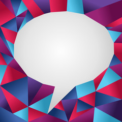 Isolated social bubble over origami backdrop