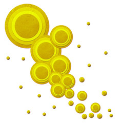 Rice paper cut  yellow Geometrical abstact