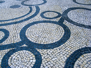 Stone blocks pavement texture for background