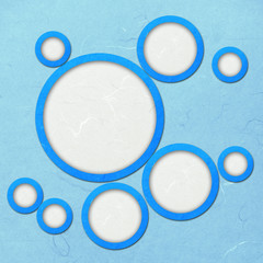 Rice paper cut  blue Geometrical abstact