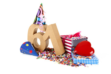 Obraz premium Age in figures in a party mood