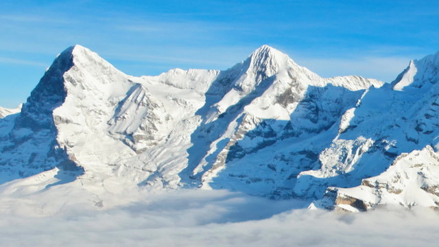 Panoramic view of Eiger, Monch & Jungfrau massif, Switzerland