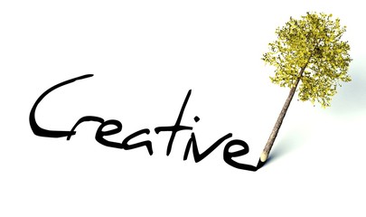 Creative concept, ecology wooden pencil tree