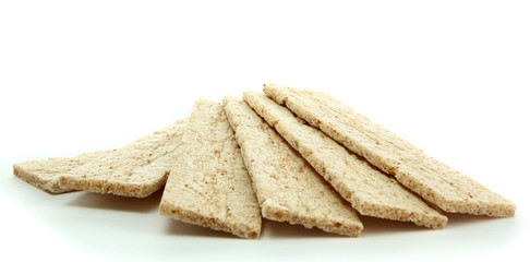 tasty crispbread, isolated on white