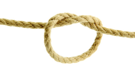 rope with knot, isolated on white