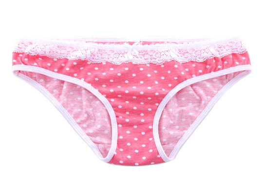 elegant pink panties isolated on white