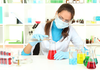 Young scientist in  laboratory.