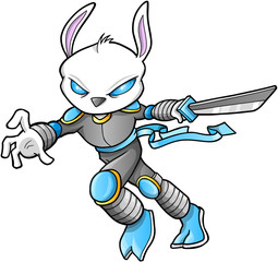 Warrior Ninja Cyborg Soldier Vector