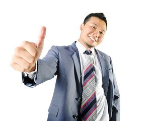 business man showing thumbs up