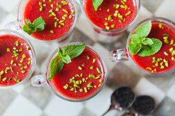 Fresh home made strawberry yoghurt dessert