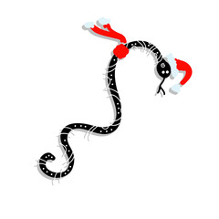 Snake in santa hat, symbol of chinese new year 2013