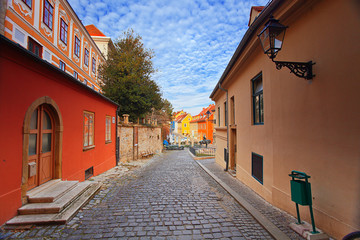 Naklejka premium view of street in old Zagreb, Croatia