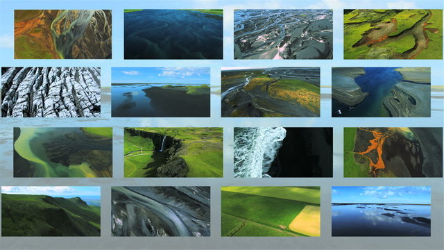Montage Images Natural Volcanic Activity, Iceland