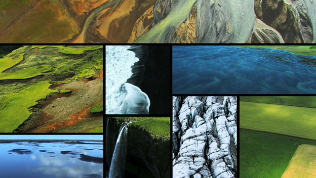 Montage Images Natural Volcanic Activity, Iceland