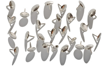 Thumbtacks Over White