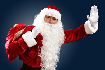 santa claus with his gift bag
