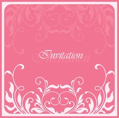 Damask invitation floral card