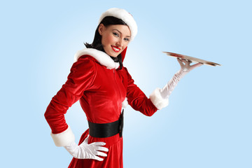 Naklejka premium Santa girl